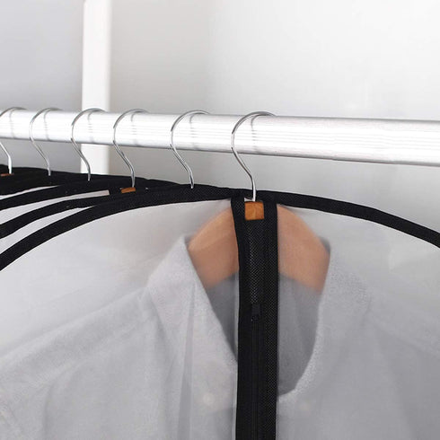 homeminda Suit Garment Bags 8packs 40in Clear Hanging Lightweight Breathable Dust Cover with Balls and Study Full Zipper for Storage Clothes and Travel