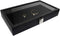Ikee Design Leatherette Wooden Jewelry Display Case with Glass Top and Black Velvet Pad, Home Organization Storage Box, Wooden Jewelry Tray for Collectibles, 14.75"W x 8.25"D x 2.13''H
