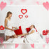 3 Pieces Heart Wooden Sign Heart Shape Wood Decor Love Table Decoration Rustic Mother's Day Tabletop Centerpiece for Shelf Nursery Decor Home Decor (Red,Heart Style)
