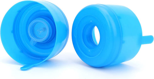 Jucoan 100 Pack Water Bottle Caps, 55mm 3&5 Gallon Non Spill Water Jug Caps, Replacement Snap On Caps for Water Dispenser Jugs