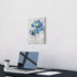 Flower Artwork Canvas Wall Art: Abstract Bright Blue Lotus Floral Picture Giclee Print on Canvas for Bathroom (12? x 16? x 1 Panel)