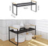 HGYZE Carbon Steel Kitchen Cabinet Counter Shelf Organizer, Sturdy Cupboard Stand Pantry Shelves - Add Storage Space to the countertop Bedroom Bathroom Office, Stackable Spice Rack (Black, 13€œx8.8)