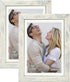 Alkerman 4x6 Picture Frames ?pack of 2?,Display Pictures 3.5x5 with Mat or 4x6 Without Mat, Rustic White Wood Pattern High Definition Glass for Table Top Display and Wall Mounting Photo Frame