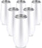 6 Pieces Stemless Champagne Flutes Double-insulated Champagne Tumbler with Lips, 6 OZ Stainless Steel Unbreakable Cocktail Cups for Coffee Wine Glass Tumbler (White)