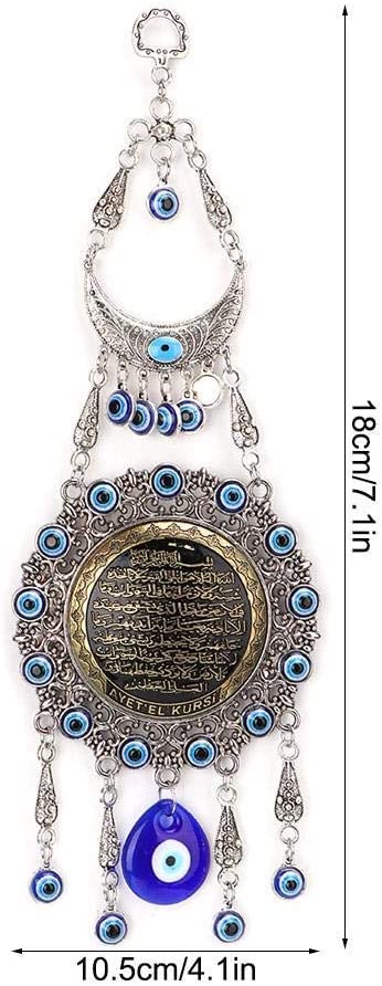Blue Evil Eye, Turkish Blue Beads Amulet Delicate Blue Glass Ornament Home Protection Wall Hanging Decor Evil Eye Decor for Good Luck