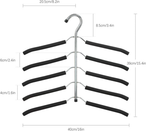 DOIOWN Blouse Tree Hangers Clothes Hangers Non Slip Space Saving Stainless Steel Shirt Hangers Sweater Hangers Coats Hangers Closet Organizer (2, Black)