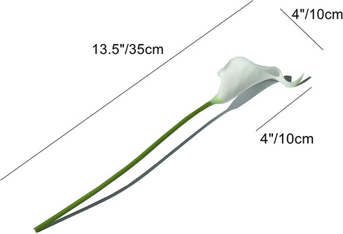 Mandy's 20pcs White Flowers Artificial Calla Lily Silk Flowers 13.4" for Home Kitchen & Wedding