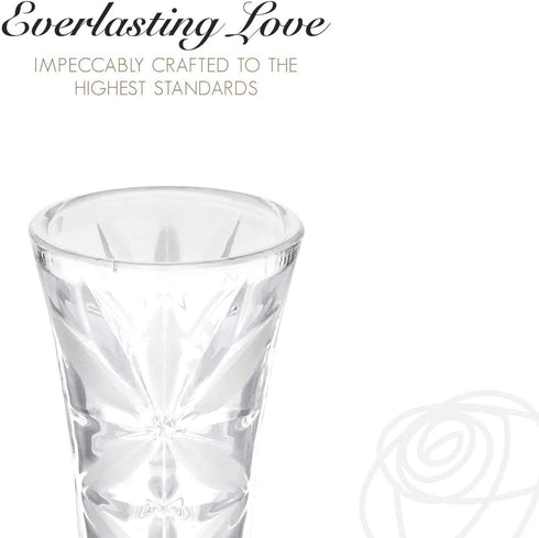 Forever Rose Crystal Bud Vase, Decorative Crystal Clear Glass Bud Vase, Perfect for Your One of a Kind Forever Roses, 7? Tall