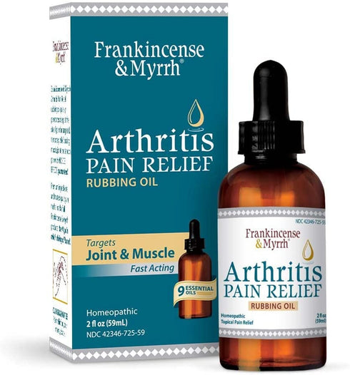 FRANKINCENSE & MYRRH Arthritis Pain Relief Rubbing Oil – Fast Acting Pain Relief with Essential Oils, 2 Fluid Ounces - 1 Pack