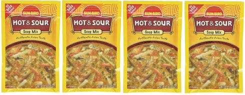 Sunbird Hot & Sour Soup Mix Packets - Asian Soup Recipe - 1.34 Ounce Each Packet (Pack of 4)