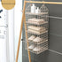 Gencuoir Foldable Closet Organizer,2-Layer Plastic Hanging Organizer Closet Organizer Hanging for Bathroom&Kids roomCan fit Sweater Shoes Tote Bag(Beige )