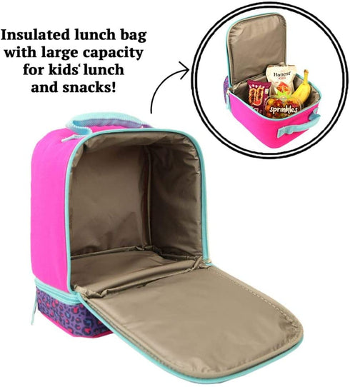Nickelodeon JoJo Siwa Lunch Box Kit with Insulated Dual Compartment for Girls