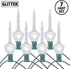 Novelty Lights, Inc. CL-Bubble-Set-7 Tradtional Bubble Light and Stringer Set, 7 Clear Bubble Fluids with Silver Glitter, Green Wire, C7/E12 Candelabra Base, 7 Pack