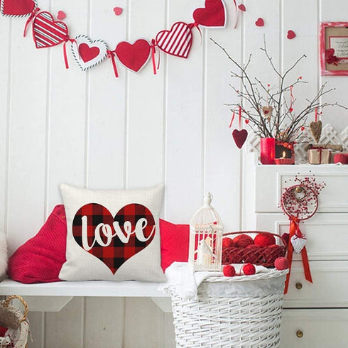 Valentine's Day Pillow Covers Truck Balloon Pillow Case Happy Valentine's Day Love Soft Throw Cushion Case Couple 4 Pack