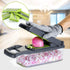Cambom Onion Chopper Vegetable Chopper Mandoline Slicer Dicer with Colander Basket And Container Food Chopper Onion Cutter with Protective Gloves(Gray)