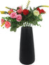 Gemseek 8 inch Black Ceramic Flower Vase, Modern Vase for Living Room Indoor Home Decor, Wedding Centerpieces/Arrangements