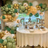 OLYYTAO Olive Green Balloon Garland Arch Kit-132PCS Artificial Palm Leaves Retro Green Balloons White Gold Confetti and Gold Metallic Chrome Latex Balloons for Wedding Birthday Baby Shower DIY Decorations