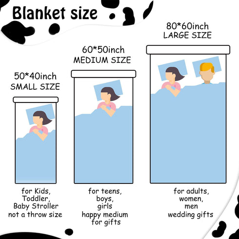 Cow Blanket, Soft Cow Baby Blankets Warm Cozy, Brown Black and White Cow Blankets and Throws Baby Couch Bed Kids Boys Girls Toddler 40x50 Inch