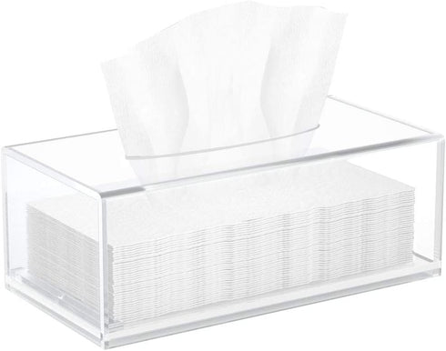 HIIMIEI Acrylic Tissue Box Cover Clear Tissue Holder Napkin Dispenser for Home Office Restaurant