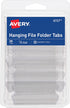 Avery Hanging File Tabs, 1/5 Cut, Clear, Permanent, Pack of 20 (6727)