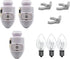 Creative Hobbies White Auto On Sensor Plug in Night Light Module Includes 3 Bulbs and 3 Plastic Clips, Great for Making Your Own Decorative Night Lights, Pack of 3