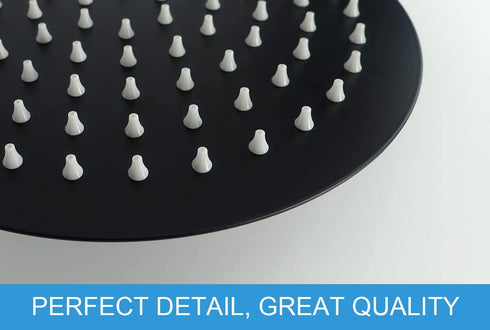 High Pressure Shower Head, 6 Inch Rain Showerhead, Ultra-Thin Design-Best Pressure Boosting-Awesome Shower Experience, NearMoon High Flow Stainless Steel Rainfall Shower Head (Matte Black)