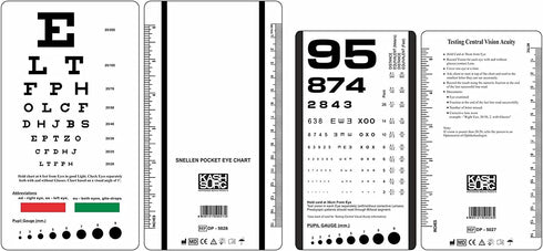 Snellen and Rosenbaum Pocket Eye Chart - Pack of 2 Cards