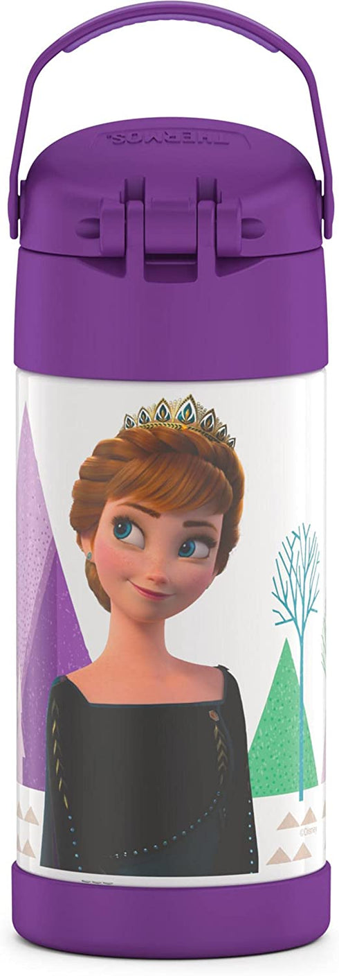 THERMOS FUNTAINER 12 Ounce Stainless Steel Vacuum Insulated Kids Straw Bottle, Frozen 2