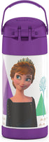 THERMOS FUNTAINER 12 Ounce Stainless Steel Vacuum Insulated Kids Straw Bottle, Frozen 2
