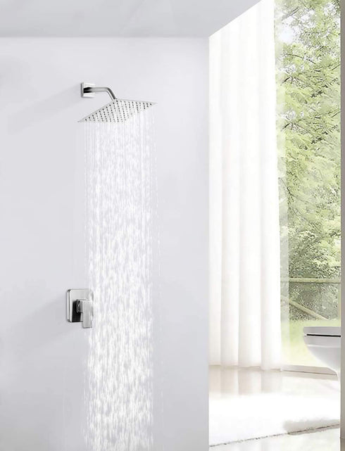 GGStudy Square 8 Inch Square Stainless Steel Shower Head - Rain Style Shower Head Brushed Nickel