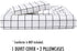 Twin Duvet Cover Set, 2 Piece - 68x90 1200 TC Plain Microfiber Down Quilt Bedding Cover with Zipper Ties for Women Rustic Farmhouse, White Grid