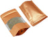 100Pcs Stand Up Mylar Bags Orange Color Aluminum Foil Packaging Bag with Line Clear Window for Zip Self Seal Lock Food Storage Zipper Lock Package Pouch 3.5x5.1 inch