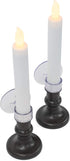 Mark Feldstein & Associates LED Taper Classic White 7 inch Acrylic Christmas Flameless Candles Set of 6 with Timer