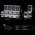LOYUYU Seasoning Box, Seasoning Rack Spice Pots, 4 Piece Clear Acrylic Cruet, Storage Container Condiment Jars with Cover and Spoon 304 Steel Edge