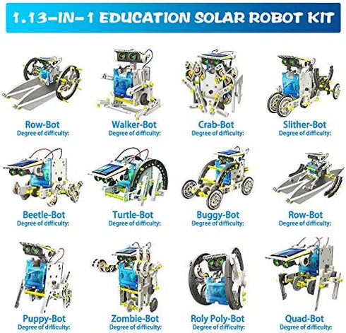 UUSTAR Stem for 8-10 Year Old Boys and Girls, 13-in-1 Education Solar Robot Toys Solar Powered by The Sun|DIY Building Science Experiment Kit for Kids, Gifts for 8-12 Year Old Boys and Girls