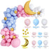 Gender Reveal Decorations Pastel Balloon Garland Arch Kits, 117PCS Blue And Pink White Gold Foil moon with twinkle twinkle little Star Gender Reveal Diy Baby Shower Balloons Party Supplies