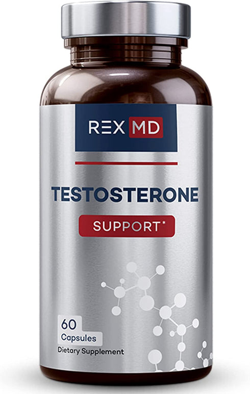 REX MD Testosterone Support Supplement for Men | Formulated to Help Support Energy, Stamina, Performance | Natural Ingredients Including Fenugreek Help Support Body's Testosterone Levels, Made in USA