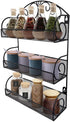 Giftgarden 3 Tier Over The Door Spice Rack, Wall Mount Hanging Spice Organizer for Cabinet Pantry Kitchen, Black