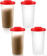 4 Pieces Salt and Pepper Shakers Set Large Salt Dispenser Camping Picnic Salt Shaker with Lid Plastic Salt and Pepper Shakers with Lids Picnic Salt and Pepper Jar Container for Salt, Sugar, Spice