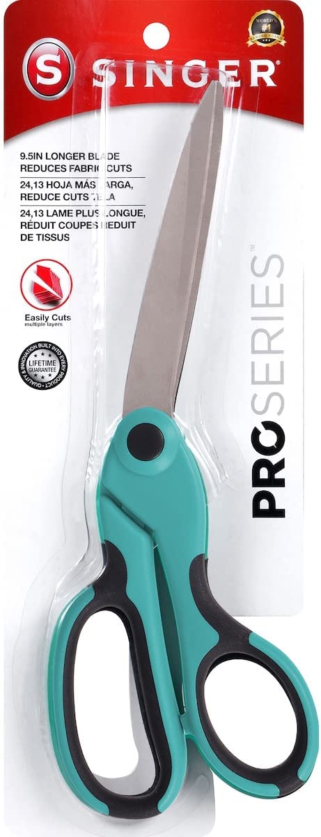 SINGER Professional Series Bent Scissors, 9 1/2", Teal