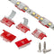Threetwofour 100 Pack Double Installation LED Strip Light Mounting Bracket Self Adhesive LED Clips Use for 8-10mm/0.31-0.39in Width LED Strip Light with 102PCS Screws