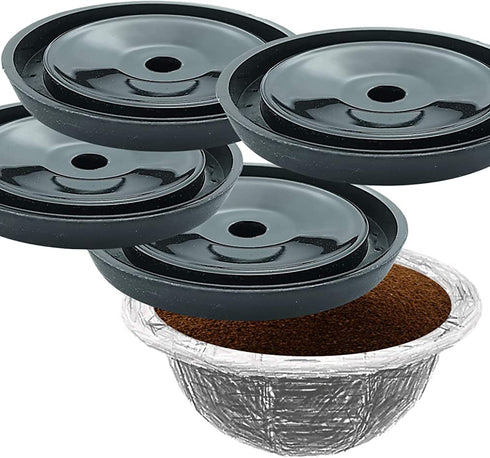4 REUSABLE COFFEE CAPSULE DISCS: refillable for VERTUOLINE & VERTUO capsules pods, compatible with NESPRESSO VERTUOLINE & VERTUO pods, 4 DISC SET for capsule SIZE 1.35/2.70/5.07/7.77/14.00 FL OZ