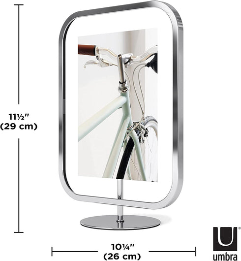 Umbra Infinity Picture Frame, Floating Photo Display for Desk or Wall, 5x7, Chrome