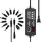 JOVNO Universal Power Supply 3V-24V 2A 48W Adjustable AC/DC Adapter 100~240V AC to DC 5V 9V 12V 15V 19V 20V with LED Display 14 Plugs 1 Reverse Polarity Converter Cable for LED Strips Motors Speaks