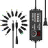 JOVNO Universal Power Supply 3V-24V 2A 48W Adjustable AC/DC Adapter 100~240V AC to DC 5V 9V 12V 15V 19V 20V with LED Display 14 Plugs 1 Reverse Polarity Converter Cable for LED Strips Motors Speaks