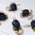 Bridals By Ada Melpomene Handmade Artificial Flowers, Corsage Wristlet, Burgundy Flowers for Rustic Wedding Theme (Dark Blue)