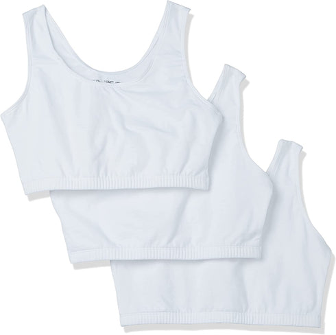 Fruit of the Loom Women's Tank Style Sports Bra - 3 Pack 9012 44 White/Black/Grey