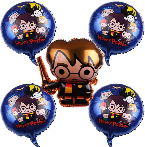 MC TTL 5PCS Magic Wizard School Birthday Party Supplies Magic Wizard Balloons for Potter Birthday Party Baby Shower Decorations