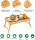 Zhuoyue Bamboo Bed Tray with Folding Legs, Lap Tray Breakfast Tray Great for Breakfast in Bed or Eating Tray