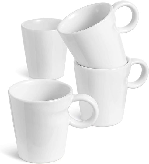 LE TAUCI 5 Ounce Espresso Cups, Designed for Nespresso Lungo, Cappuccino, Tea, Ceramic Stackable Coffee Cup Perfect for Espresso Machine and Coffee Maker, Set of 4, White
